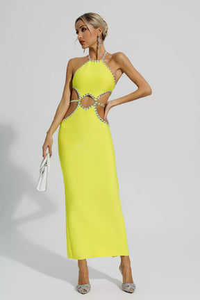 Vestido Midi Voglia - Amarelo Limão