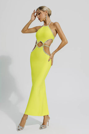 Vestido Midi Voglia - Amarelo Limão