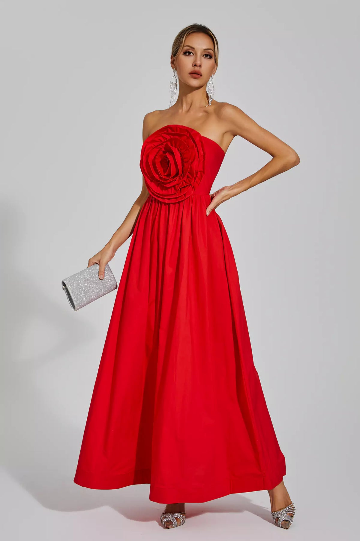 Vestido Bacio de Rosas - Vermelho