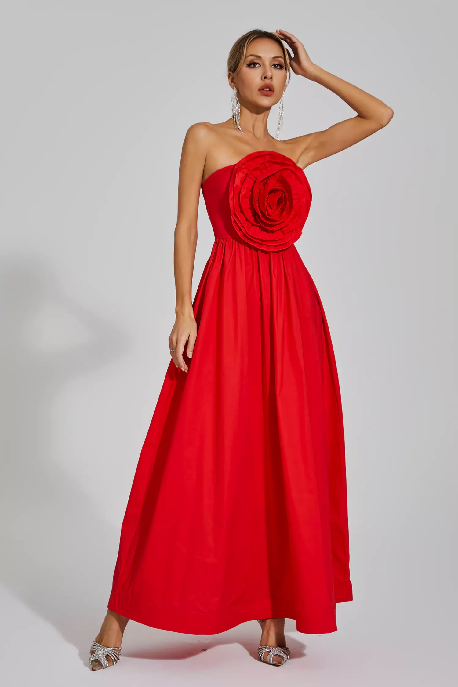 Vestido Bacio de Rosas - Vermelho